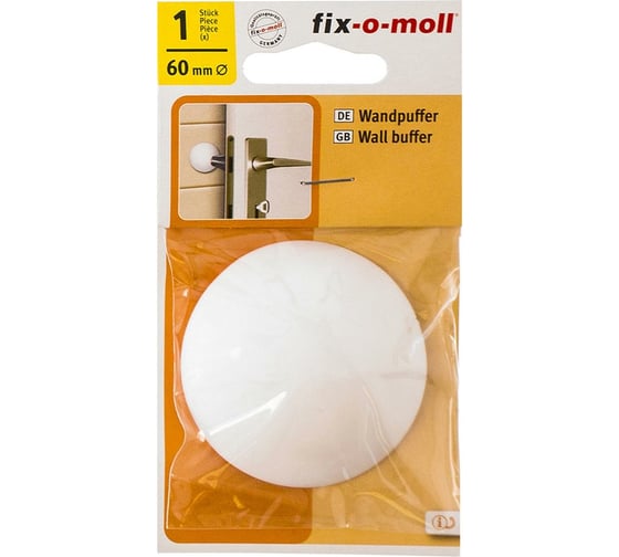 Самоклеящийся настенный стопор для двери Стройбат fix-o-moll 60 мм, белый, 1 шт. 246730