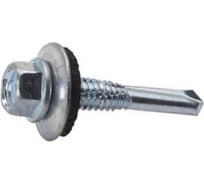 Саморез кровельный ЦКИ krs 5.5x51, с увеличенным буром, сверлоконечный, цинк, 100 шт. 66123