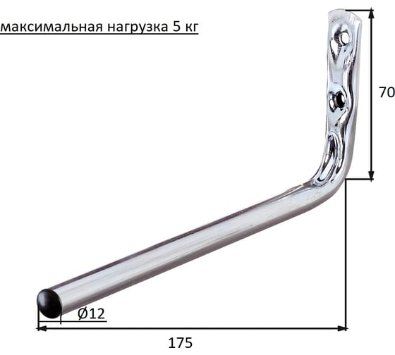 Крючок ALBERTS оцинкованный, 12х70x175 мм 802097