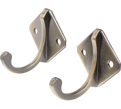 Крючок-вешалка Стандарт 1011 AB ст. бронза, европакет, 2 шт. 15794