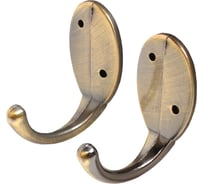 Крючок-вешалка Стандарт 1089 AB ст. бронза, европакет, 2 шт. 15787