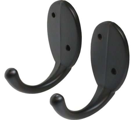 Крючок-вешалка Стандарт 1089 BL матовый черный, европакет, 2 шт. 15789