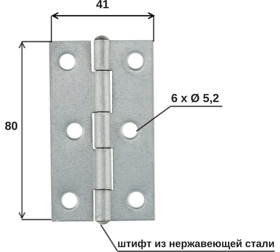 Петля ALBERTS оцинкованная, 82x44х1.25 мм 345419