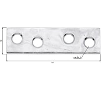 Пластина соединительная GAH ALBERTS оцинкованная, 50x14 мм 339241