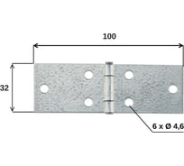 Петля ALBERTS оцинкованная, 32x101х1.5 мм 346881 16379305