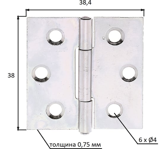 Петля ALBERTS оцинкованная, 38x38 мм 345976