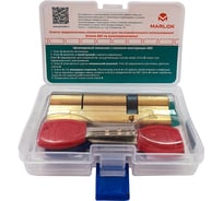 Цилиндровый механизм с монтажными ключами Marlok 80 мм (32,5x47,5) 5+2 ключа, латунь (пл. упак) 018946