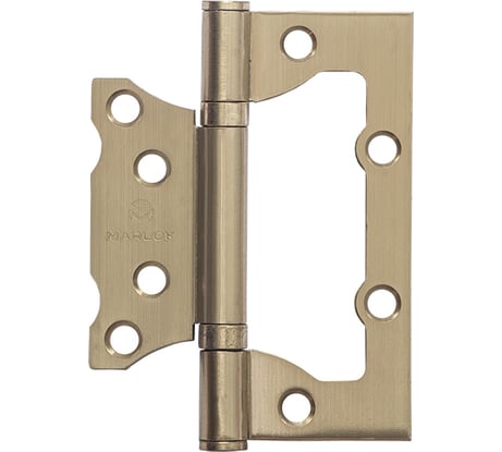 Петля дверная без врезки Marlok 100x75x2,0 SB золото матовое, 2 шт 019914