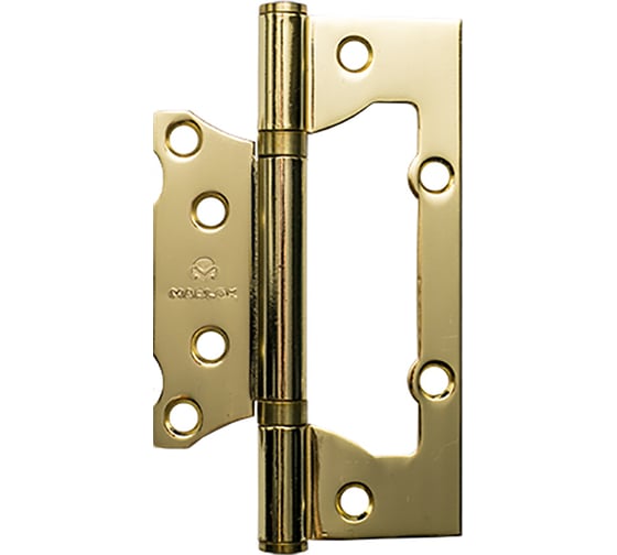 Петля дверная без врезки Marlok 125x75x2,5 PB, золото, 2 шт 016489