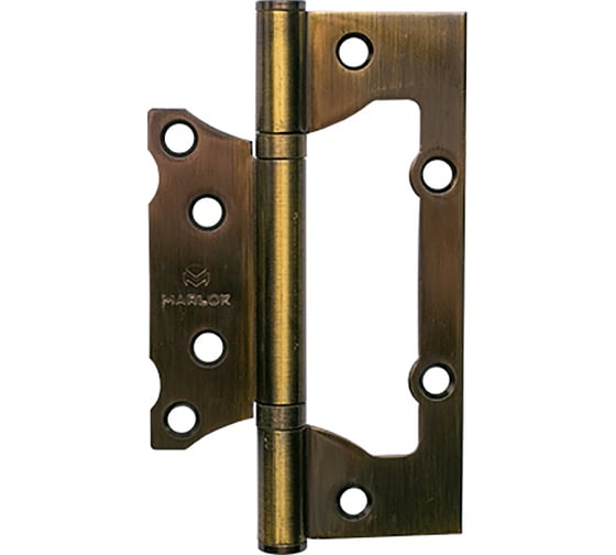 Петля дверная без врезки Marlok 125x75x2,5 AB, бронза, 2 шт 016485