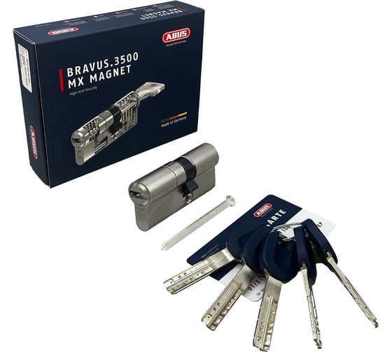 Механизм цилиндровый ABUS BRAVUS 3500 MAGNET 120(30x90), ключ/ключ, MX PROCAP PRO NI (5 key) 11003371