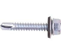 Кровельные саморезы с буром Стройбат 6,3x32 белый цинк 7 шт 305720