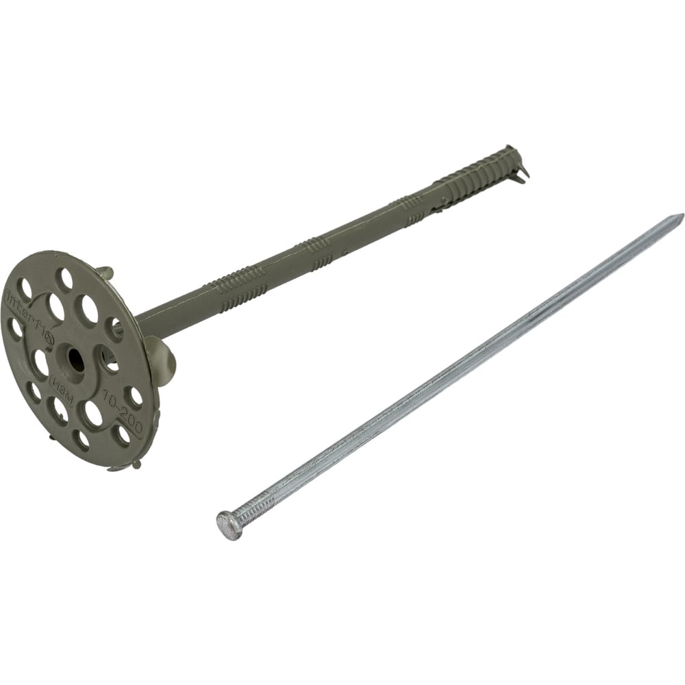 Дюбель для утеплителя с металлическим гвоздем Стройбат 10x200 25 шт ...