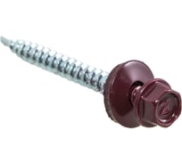 Кровельные саморезы с буром Стройбат 4,8x50 кирпично-красный 10 шт 352870