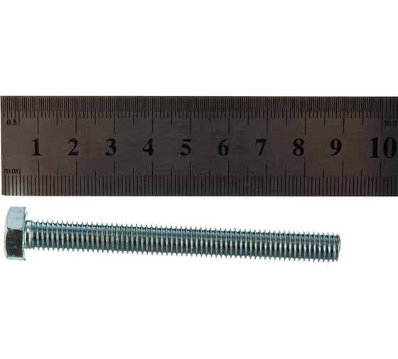 Болт Стройбат DIN 933 М 8x80 белый цинк 2 шт 243771