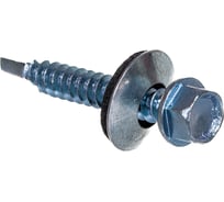 Кровельные саморезы с буром Стройбат 5,5x38 белый цинк 250 шт 012720