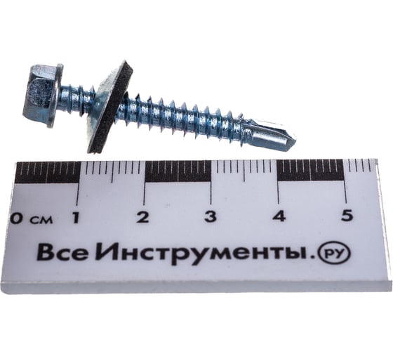 Кровельные саморезы с буром Стройбат 5,5x38 белый цинк 250 шт 012720