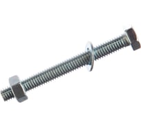 Болты Стройбат DIN 933 М 8x70 с гайкой и шайбой белый цинк 3 шт 203961