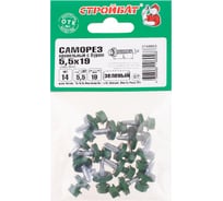 Кровельные саморезы с буром Стройбат 5,5x19 зеленый 14 шт 353010
