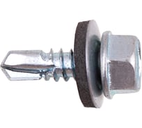 Кровельные саморезы с буром Стройбат 6,3x 19 белый цинк 300 шт 304460