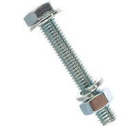 Болты Стройбат DIN 933 М 8x50 с гайкой и шайбой белый цинк 3 шт 203941