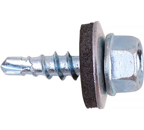 Кровельные саморезы с буром Стройбат 4,8x19 белый цинк 5 шт 305620