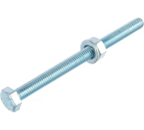 Болты Стройбат DIN 933 М 6x80 с гайкой и шайбой белый цинк 4 шт 203911