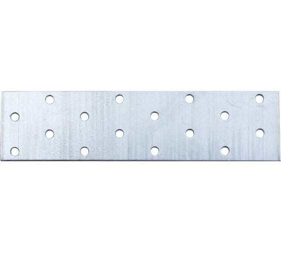 Перфорированная пластина ПС Стройбат 40х160х2,0 мм белый цинк 1 шт 267580 1