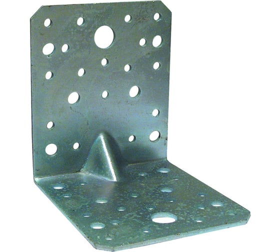 Перфорированная угловая пластина ЦКИ 105x105x90x2 мм, усиленная, Ц, 2 шт. 57777 1