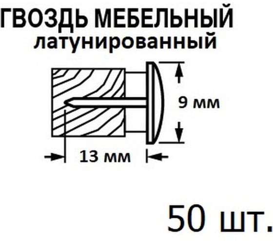 Мебельный гвоздь ЕВРОПАРТНЕР Ni 50 шт. 13 7369 1