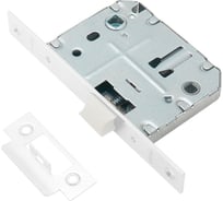 Защелка врезная Trodos 2070WС с фиксацией под поворотную ручку с прямоуг. планкой,пластик, белый мат 202214