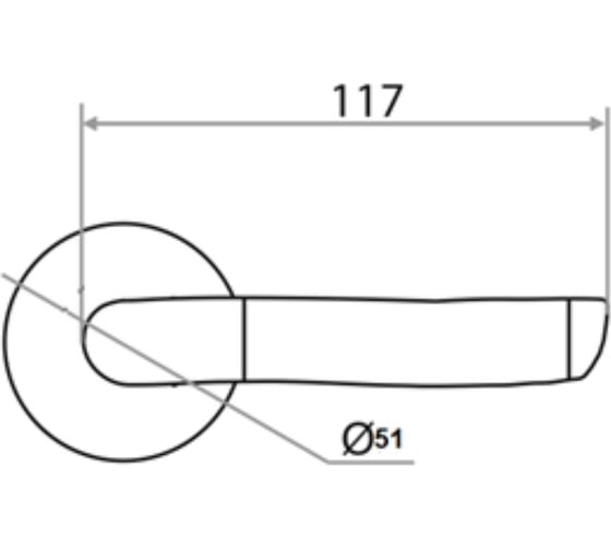Ручка раздельная Trodos "77" серия 06 slim, никель/хром 204422