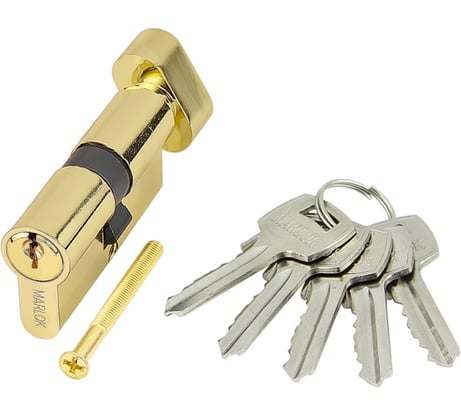 Цилиндр стальной Marlok ЦМВ 70(35/35)-5К, английский ключ/вертушка, PB золото 026673