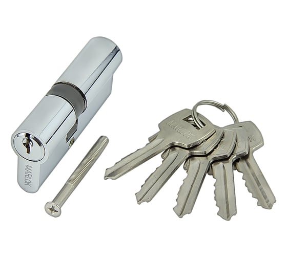 Цилиндр стальной Marlok ЦМ 90(35/55)-5К, английский ключ/ключ, CP хром 019461 1
