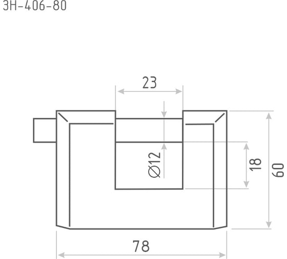 Навесной замок НОРА-М ЗН-406-80 мм 3кл. 13798