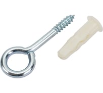 Петля-шуруп ЕВРОПАРТНЕР Zn L30 x d4,1 х O9,6 в компл. c дюбелем MULTI 6x25 6 шт. MP 302 17