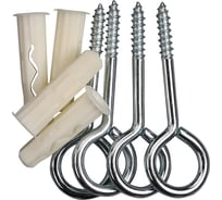 Петля-шуруп ЕВРОПАРТНЕР Zn L50 x d6 x O18 в компл. c дюбелем MULTI 10x40 4шт. MP 321 17