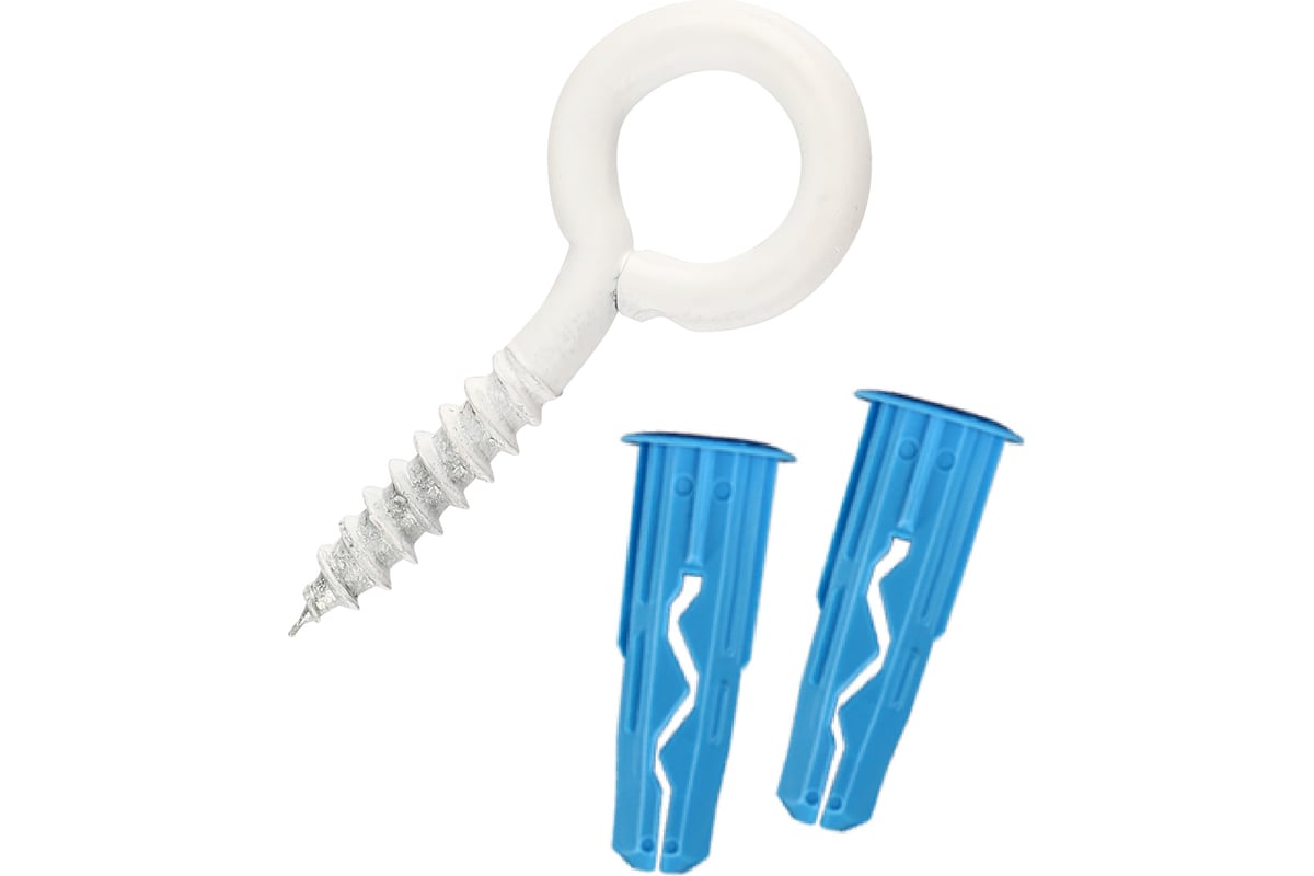 Петля-шуруп ЕВРОПАРТНЕР бел. L20 x d4 х O10 в компл. c дюбелем MULTI ...