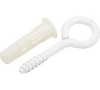 Петля-шуруп ЕВРОПАРТНЕР бел. L20 x d4 х O10 в компл. c дюбелем MULTI 6x25 4 шт. MP 305 17