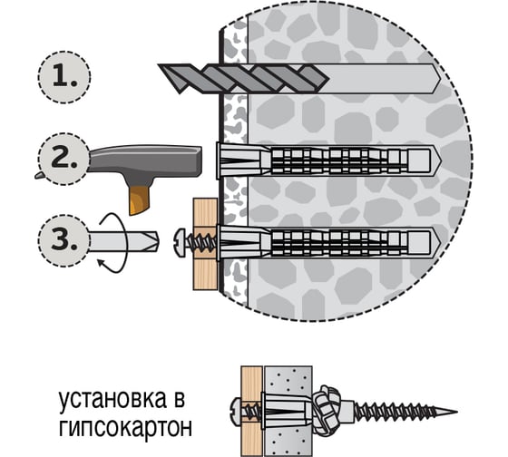 Универсальный нейлоновый дюбель ЕВРОПАРТНЕР PDU N 6x50 L 20 шт. 11 0003 7