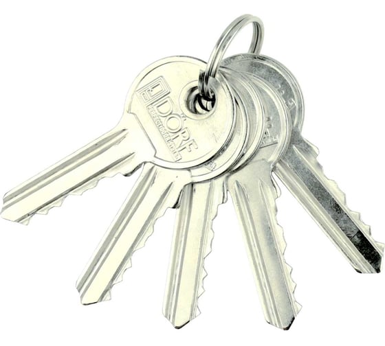 Цилиндр замка DORF 80(35х45), ключ/ключ, 5 ключей, английский, никель, блистер DÖRF_80(35*45), k/k БЛИСТЕР