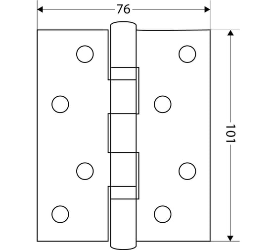 Дверная петля Аллюр 2043 (101x76) 2BB-FHP BL блистер, 2 подш., матовый черный, 2 шт. 15944