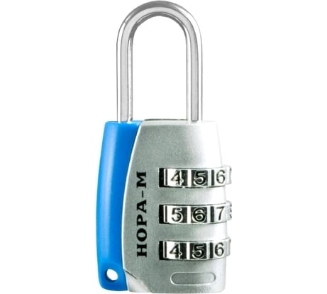 Навесной кодовый замок НОРА-М 608 серебро 17087