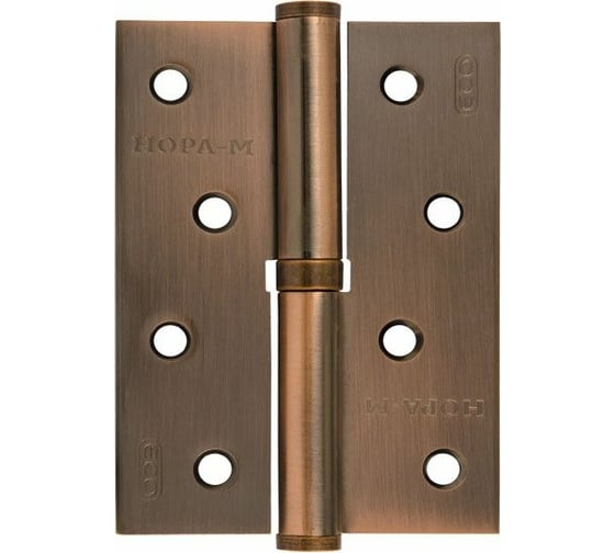 Петля НОРА-М ЕСО 750-4"-FHP-ECO медн.покр. левая 100х70х2,5 15442