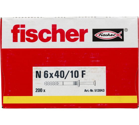 Дюбель-гвоздь Fischer N 6x40/10 F 200 шт. 513843