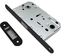 Защелка врезная Trodos CX410B-S с фиксацией под поворотную ручку с овал. планкой, магнит, черный мат 202225