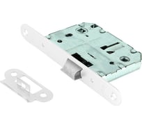 Защелка врезная Trodos PE70 с фиксацией под поворотную ручку с овал. планкой, металл, белый матовый 202218