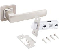 Комплект ручка и защелка Аллюр АРТ "КОЛОМБО" SN+L45-8 SN (2380/S45) матовый никель 15199