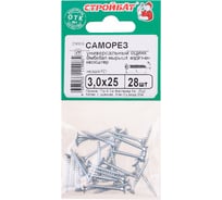 Универсальные саморезы Стройбат 3,0x25 белый цинк 28 шт 013891