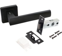 Комплект ручка и защелка Аллюр АРТ "КОЛОМБО" BL+L45-8 BL (23150/S45) матовый черный 15200
